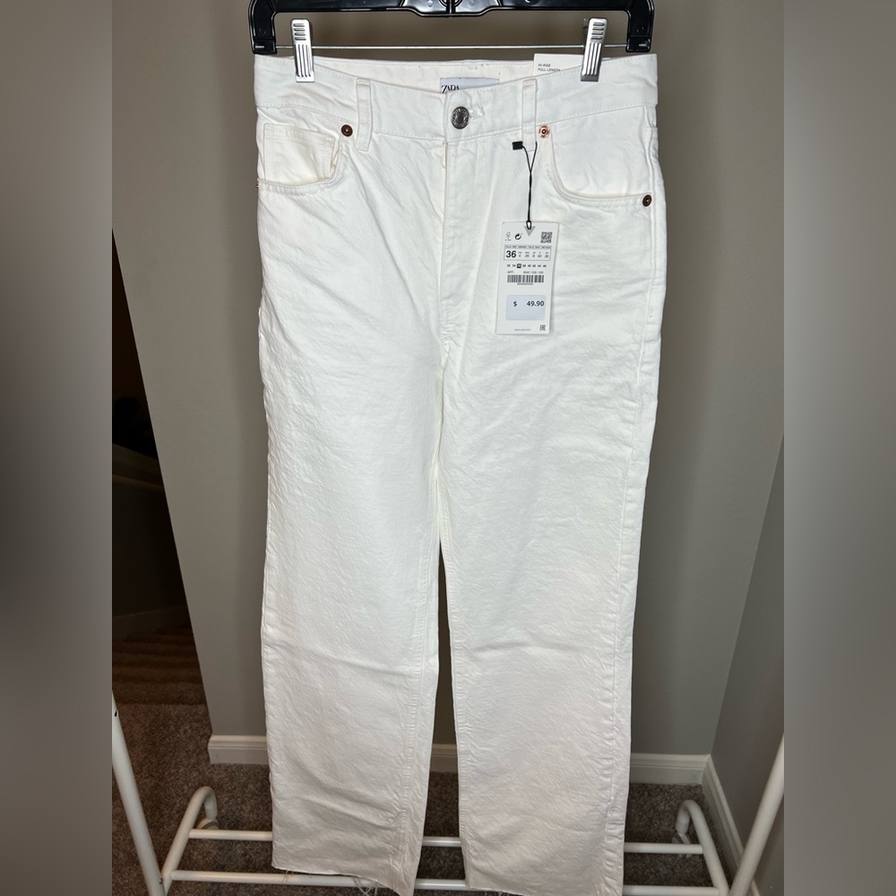 ZARA Wide Leg Denim Jeans - White